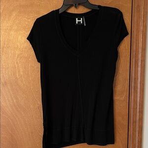 H by Bordeaux Black V-Neck Short Sleeve Tee